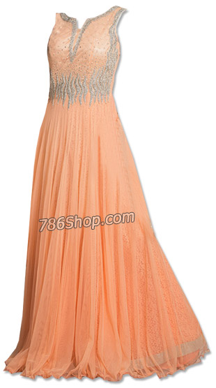  Peach Chiffon Suit | Pakistani Dresses in USA- Image 1