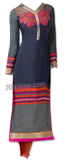  Navy Blue Georgette Suit | Pakistani Dresses in USA- Image 1