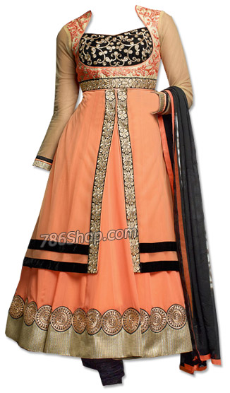  Peach Georgette Suit | Pakistani Dresses in USA- Image 1