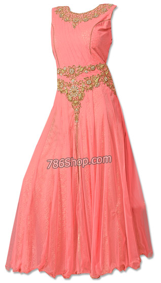  Tea Pink Net Suit | Pakistani Dresses in USA- Image 1