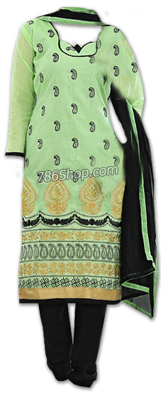  Light Green/Black Georgette Suit | Pakistani Dresses in USA- Image 1