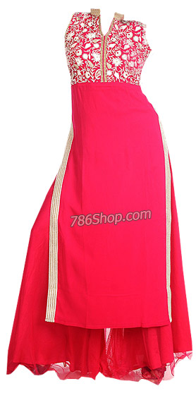  Bright Pink Georgette Suit | Pakistani Dresses in USA- Image 1