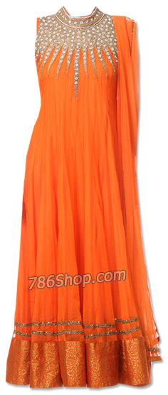  Orange Chiffon Suit | Pakistani Dresses in USA- Image 1