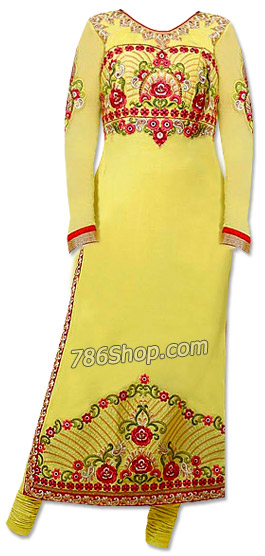  Yellow Georgette Suit | Pakistani Dresses in USA- Image 1