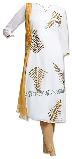  White Georgette Suit | Pakistani Dresses in USA- Image 1