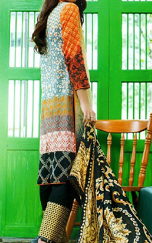 Sunshine by Alzohaib. Cream/Black Lawn Suit. | Pakistani Dresses in USA- Image 2