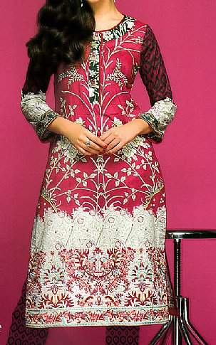 Sunshine by Alzohaib. Magenta Lawn Suit. (2 Pcs) | Pakistani Dresses in USA- Image 1
