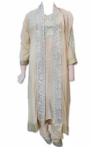  Fawn Chiffon Suit | Pakistani Dresses in USA- Image 1