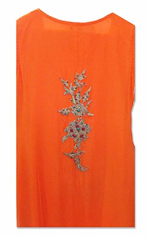  Orange Chiffon Suit | Pakistani Dresses in USA- Image 3