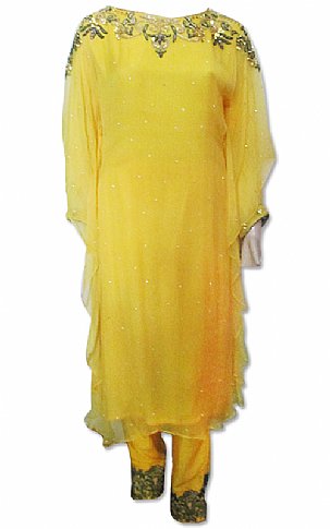  Yellow Chiffon Suit | Pakistani Dresses in USA- Image 1