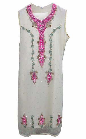  Off-white Chiffon Suit | Pakistani Dresses in USA- Image 1