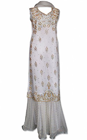  White Chiffon Suit | Pakistani Wedding Dresses USA- Image 1