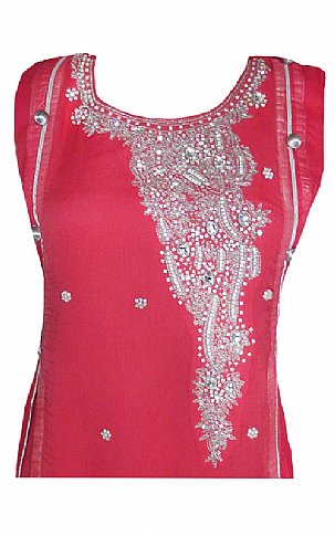  Brink Pink Chiffon Suit | Pakistani Dresses in USA- Image 2