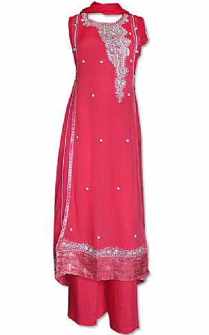  Brink Pink Chiffon Suit | Pakistani Dresses in USA- Image 1