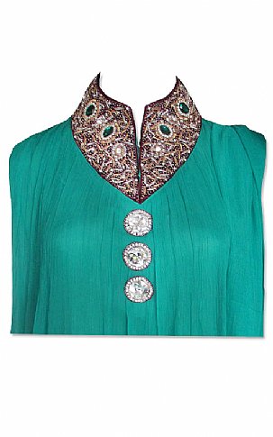  Sea Green Chiffon Suit | Pakistani Dresses in USA- Image 2