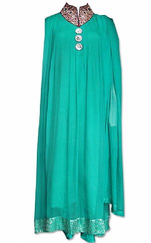  Sea Green Chiffon Suit | Pakistani Dresses in USA- Image 1