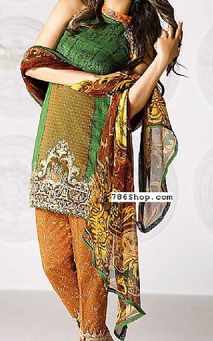 Asim Jofa. Multicolor Lawn Suit | Pakistani Dresses in USA- Image 1