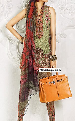 Asim Jofa. Pistachio Lawn Suit | Pakistani Dresses in USA- Image 1
