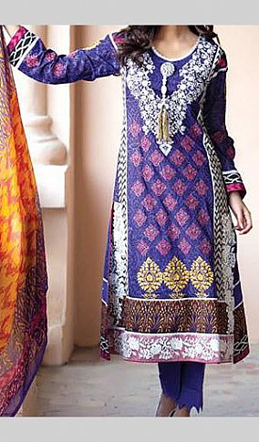 Falak Fabrics Purple Lawn Suit. | Pakistani Dresses in USA- Image 1