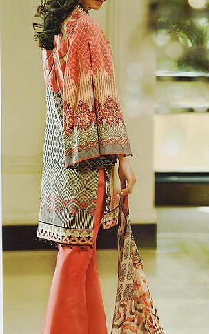 Crescent. Orange/Beige Lawn Suit. | Pakistani Dresses in USA- Image 2