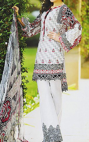 Crescent. White Lawn Suit. | Pakistani Dresses in USA- Image 1