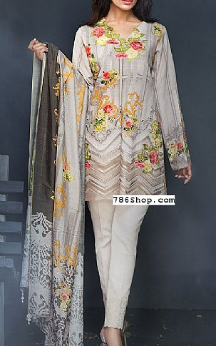 Cross Stitch Grey Khaddar Suit (2 Pcs) | Pakistani Dresses in USA- Image 1