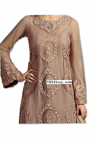  Fawn Chiffon Suit | Pakistani Dresses in USA- Image 2