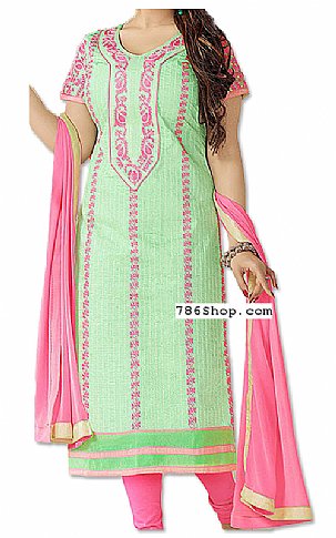  Mint/Pink Georgette Suit | Pakistani Dresses in USA- Image 1