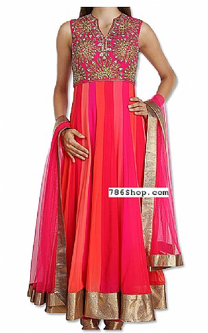  Magenta/Hot Pink Georgette Suit | Pakistani Dresses in USA- Image 1