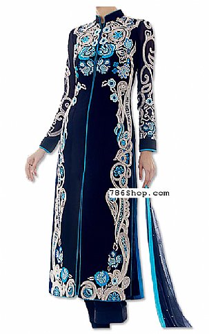  Navy Blue Georgette Suit | Pakistani Dresses in USA- Image 1