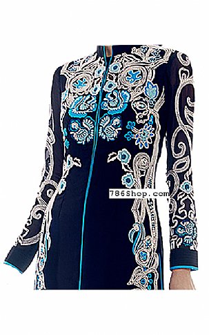  Navy Blue Georgette Suit | Pakistani Dresses in USA- Image 2