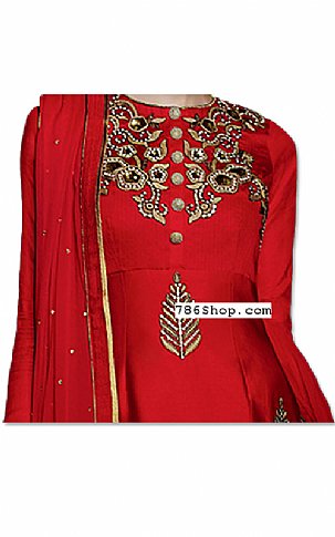  Red Silk Suit | Pakistani Dresses in USA- Image 2