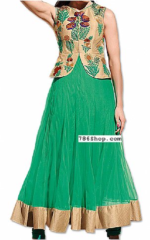  Sea Green Net Suit | Pakistani Dresses in USA- Image 1