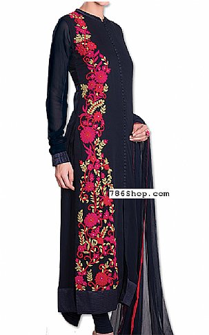  Black Chiffon Suit | Pakistani Dresses in USA- Image 1