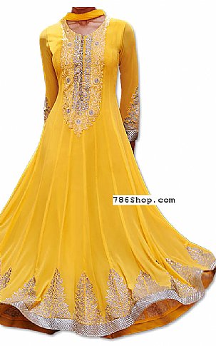  Yellow Chiffon Suit | Pakistani Dresses in USA- Image 1