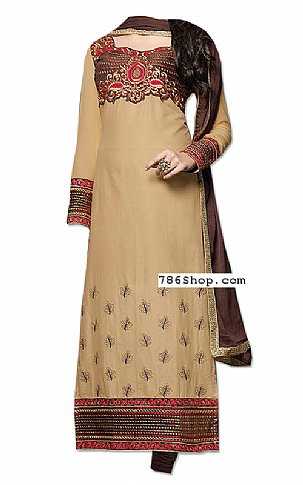  Beige Georgette Suit | Pakistani Dresses in USA- Image 1