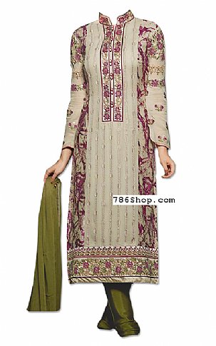  Ivory Chiffon Suit | Pakistani Dresses in USA- Image 1