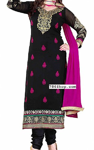  Black Chiffon Suit | Pakistani Dresses in USA- Image 1