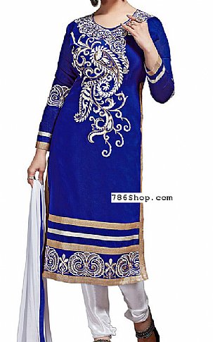  Royal Blue Georgette Suit | Pakistani Dresses in USA- Image 1