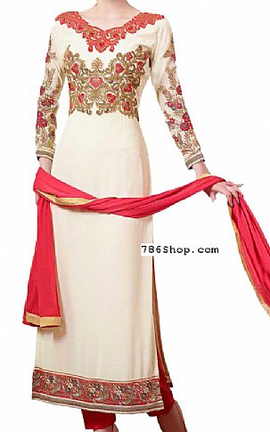  Off-white Georgette Suit | Pakistani Dresses in USA- Image 1