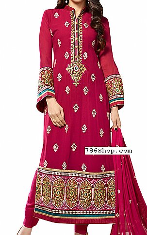  Magenta Chiffon Suit | Pakistani Dresses in USA- Image 1