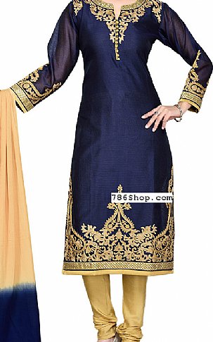  Navy Blue Georgette Suit | Pakistani Dresses in USA- Image 1