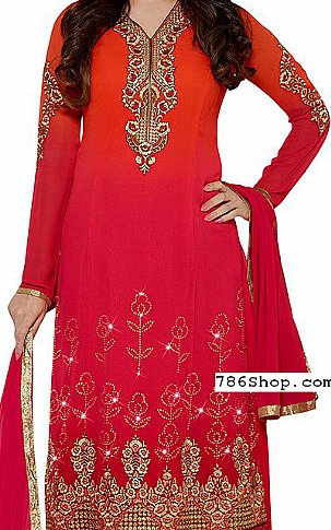  Red Georgette Suit | Pakistani Dresses in USA- Image 2