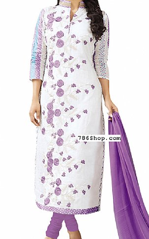  Off-white/Purple Georgette Suit | Pakistani Dresses in USA- Image 1