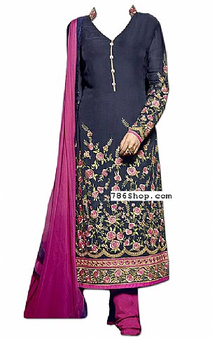  Blueberry Georgette Suit | Pakistani Dresses in USA- Image 1
