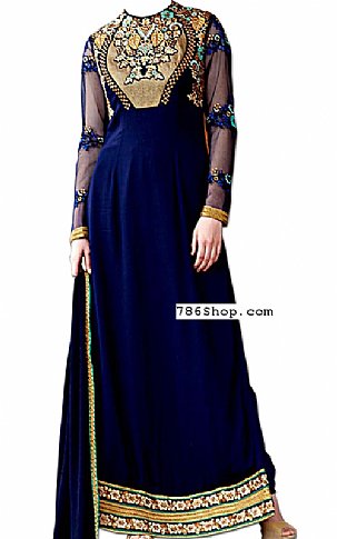  Blue Chiffon Suit | Pakistani Dresses in USA- Image 1