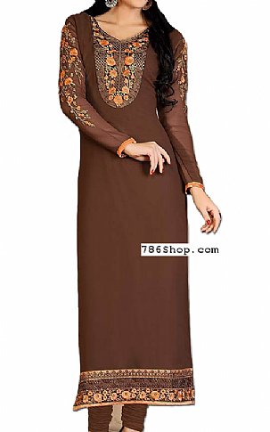  Chocolate Georgette Suit | Pakistani Dresses in USA- Image 1