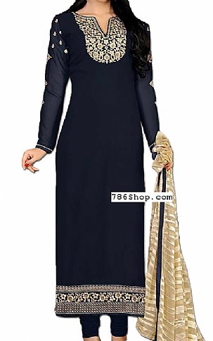  Navy Blue Georgette Suit | Pakistani Dresses in USA- Image 1