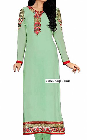  Mint Georgette Suit | Pakistani Dresses in USA- Image 1