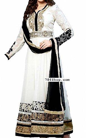  White/Black Georgette Suit | Pakistani Dresses in USA- Image 1
